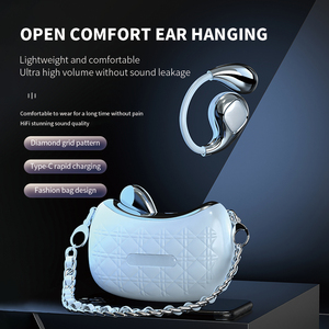 Audífonos Inalámbricos YX46, Diseño <span class=keywords><strong>Elegante</strong></span> para Mujer, con Bolsa para Colgar en el Cuello, Audífonos Deportivos OWS con Cadena Moderna - Product Image 2