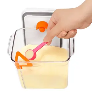 AnKou Eco Friendly Baby Products Square Transparent Milk Powder Air-tight Storage One Touch Infant Formula Storage Container