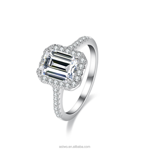 925 in Sterling Sliver 1ct 2 Ct Moissanite diamante da donna matrimonio Moissanite gioielli con diamanti anello di fidanzamento - Product Image 5