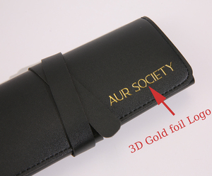 Luxury Handmade Leatherette Jewelry Roll with 3D Gold Logo Waterproof Travel Storage Pouch for Women Jewelry Gift - Product Image 6