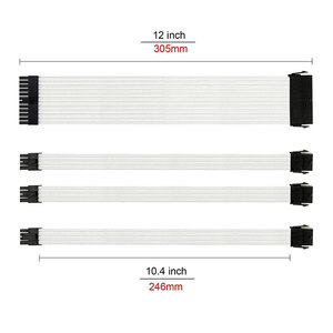 Kit de cable de extensión de 8 pines para CPU de placa base de 24 pines, adaptador PCIe, cable 18AWG con revestimiento de ABS, material de molde privado para PSU que garantiza durabilidad y - Product Image 3