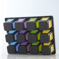 Plateau de 12 alvéoles rectangulaires pour semis, en plastique, avec réservoir d'eau, support pour plantes succulentes, grille fixe pour pots de 7x8 cm, noir et blanc