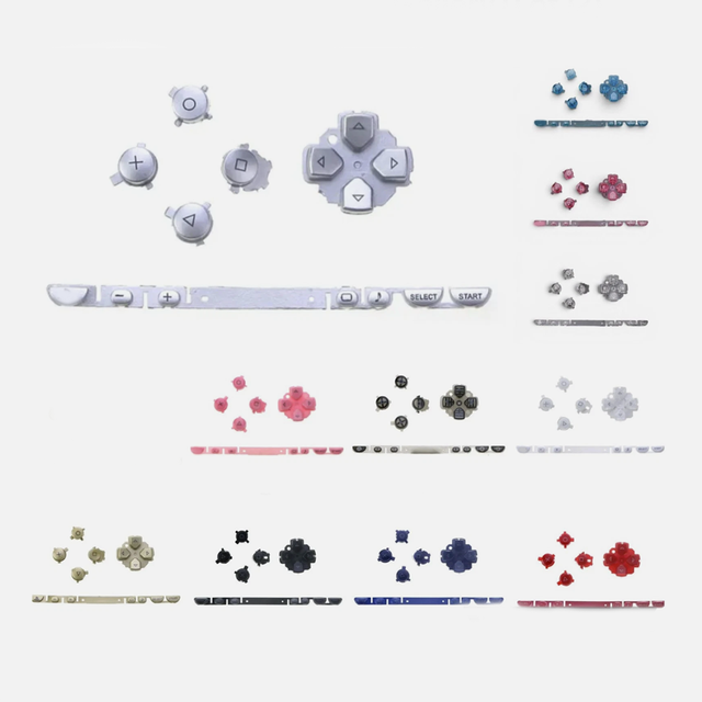 Button Kit for PSP 1000 D Pad Face Buttons Volume Keys Conductive Silicone Replacement Parts Gaming Repair Accessories