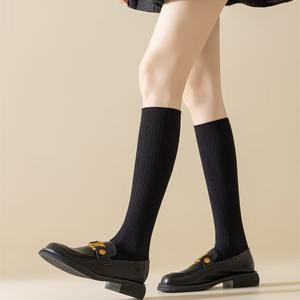 جوارب نسائية مضلعة للخريف والشتاء، سميكة ودافئة، مضادة للرائحة، ماصة للعرق، مضادة للبكتيريا، فوق الركبة، جوارب طويلة غير زلقة - Product Image 5