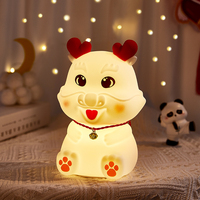 Veilleuse en silicone en forme de dragon mignon, rechargeable par USB, avec capteur tactile, lampe à changement de couleur, cadeau pour bébé, chambre d'enfant, crèche