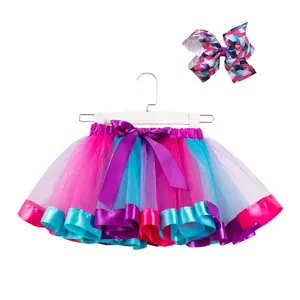 Großhandel Kleinkinder Mädchen Babykleider Röcke für Mädchen Unterstützung individuelle Netz-Röcke Prinzessin Party Tütükleid Babykleider