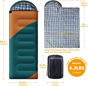 Ventas calientes Elegante saco <span class=keywords><strong>de</strong></span> dormir para acampar <span class=keywords><strong>de</strong></span> <span class=keywords><strong>dos</strong></span> tonos-Ideal para acampar al aire libre en todas las estaciones y comodidad para dormir - Product Image 4