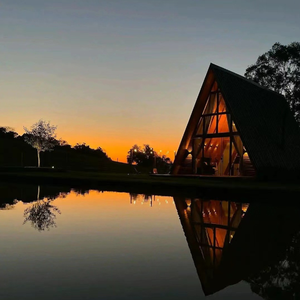 منازل مسبقة الصنع بهيكل فولاذي، كوخ خشبي، منزل حديقة مثلث الشكل مسبق الصنع - Product Image 5