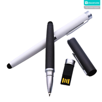 Pulpen Stylus Plastik Logo Kustom dengan USB Flash Drive USB 2.0/3.0 Kapasitas dari 128MB hingga 128GB; Hadiah Promosi.