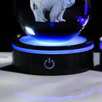 Base de lumière LED adaptée aux boules de cristal avec fonction de télécommande RVB