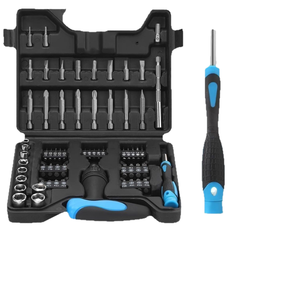 Kit de Herramientas de Reparación para el Hogar, 63 Piezas, Versátil, de Plástico, Incluye Destornilladores Phillips, Planos, Torx, Cuadrados, Puntas Hexagonales, Acero al Cromo Vanadio - Product Image 1