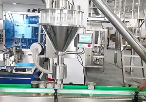 Otomatik toz şişeleme sızdırmazlık dolgu plastik alüminyum şişe kavanoz teneke olabilir doldurma kapaklama makinesi