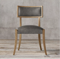 Chaise de salle à manger moderne de style américain Rhoohill, couleur personnalisée, en bois de chêne blanc avec tissu en lin, pour l'intérieur