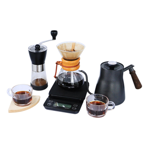 Nouveau kit de café arabe de voyage haut de gamme 9 pièces avec bouilloire à versement, moulin manuel et ensemble de préparation de café à la main - Product Image 3