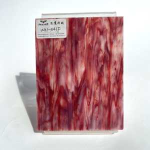 Juying Brand 3mm Art Tiffany Opal lastra di vetro colorato Cooper Red Texture Glass facile da tagliare - Product Image 1