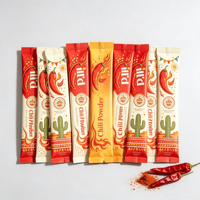 Sachets d'emballage refermables personnalisés 100 % biodégradables et compostables pour poudre de piment en bâtonnets