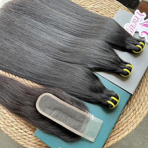 <span class=keywords><strong>3</strong></span>+1 Pakket Haar met Closure Groothandel Bone Straight Vietnamese Weave Echt Haar 2x6 Closure met Bundels - Product Image 3