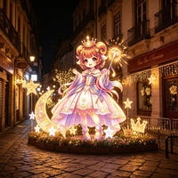 Lanterne dorée de la Princesse du Patrimoine Chinois, design personnalisé, lumière décorative artisanale pour parcs, places et rues