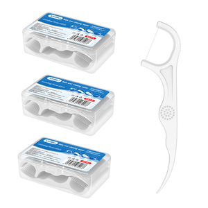 Distributeur de fil dentaire portable avec conception ergonomique et 50 bâtons de fil interdentaire avec logo personnalisé - Product Image 1