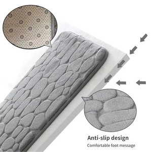 Tapis de bain rose gaufré antidérapant en mousse à mémoire de forme et velours pour la maison et l'hôtel - Product Image 6
