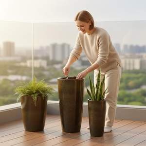 Maceta Grande de Cerámica con Acabado Esmaltado, Duradera, para Suculentas, Uso Interior/Exterior, Jardinería, Hogar - Product Image 2
