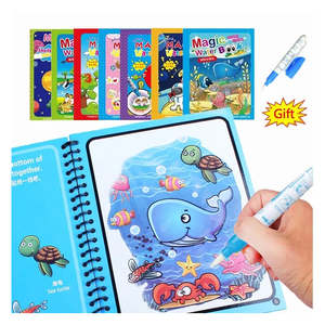 Carnet de dessin magique à l'eau coloré pour enfants, avec stylo magique, reliure spirale, logo personnalisé, impression UV, 15*19cm, mini <span class=keywords><strong>livre</strong></span> de gribouillage, cadeau - Product Image 1