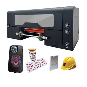 Dc nhỏ A3 UV máy in tất cả trong một 30cm kỹ thuật số UV dtf máy in phim Sticker chuyển logo máy in