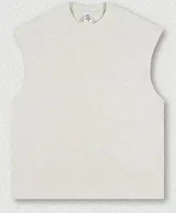ノースリーブカスタムデザイン特大ジムウェアブランクプレーンデザインノースリーブ高品質優れた技量メンズTシャツ