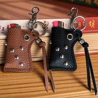 YY briquet porte-porte-clés Camping PU cuir BBQ étui à cigarettes Portable auto-défense outils briquet étui couverture briquets manchon