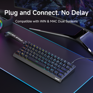 Teclado Inalámbrico EWEADN F61 de 61 Teclas PBT con Retroiluminación LED, Tres Modos (Bluetooth 5.0, 2.4G, USB), Portátil, Nuevo - Product Image 1