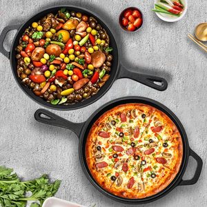 Vente directe usine – Poêle double combinée 2-<span class=keywords><strong>en</strong></span>-1 <span class=keywords><strong>en</strong></span> <span class=keywords><strong>fonte</strong></span> pré-culottée pour la cuisson - Product Image 4