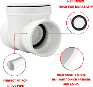 Vanne <span class=keywords><strong>anti</strong></span>-<span class=keywords><strong>retour</strong></span> d'égout en PVC de 4 pouces pour systèmes de drainage - Product Image 3