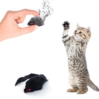 Jouet pour chat en fourrure de lapin, souris qui fait du bruit, jouet pour chat, jouets à mâcher et à mordre pour l'auto-entretenissement des chatons