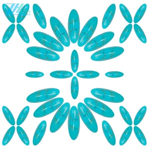 Turquoise naturelle de couleur bleue, forme ovale, taille 7*20mm, poids 2g, cabochon pour la fabrication de colliers ou de bagues, comme cadeau pour la famille, à usage multiple - Product Image 5