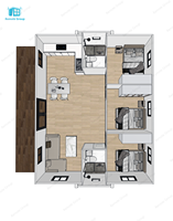 Maison conteneur préfabriquée pliable et extensible de 20 pieds, 3 chambres, confortable et portable, vente en gros, directement de l'usine