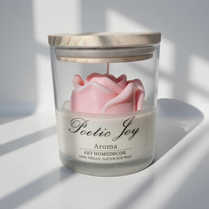 เทียนหอมจากขี้ผึ้งถั่วเหลืองธรรมชาติ เป็นมิตรต่อสิ่งแวดล้อม หรูหรา พร้อมฉลากพิมพ์ลายตามสั่ง บรรจุในขวดแก้ว เหมาะสำหรับสตูดิโอโยคะเพื่อการผ่อนคลาย - Product Image 5