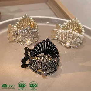 new arrive mini hair claw clips 4.5cm rhinestone hair clips claws girls small crown claw hair clips