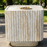 Table basse MGO moderne, table d'appoint en travertin pour salon et projets hôteliers, multifonctionnelle