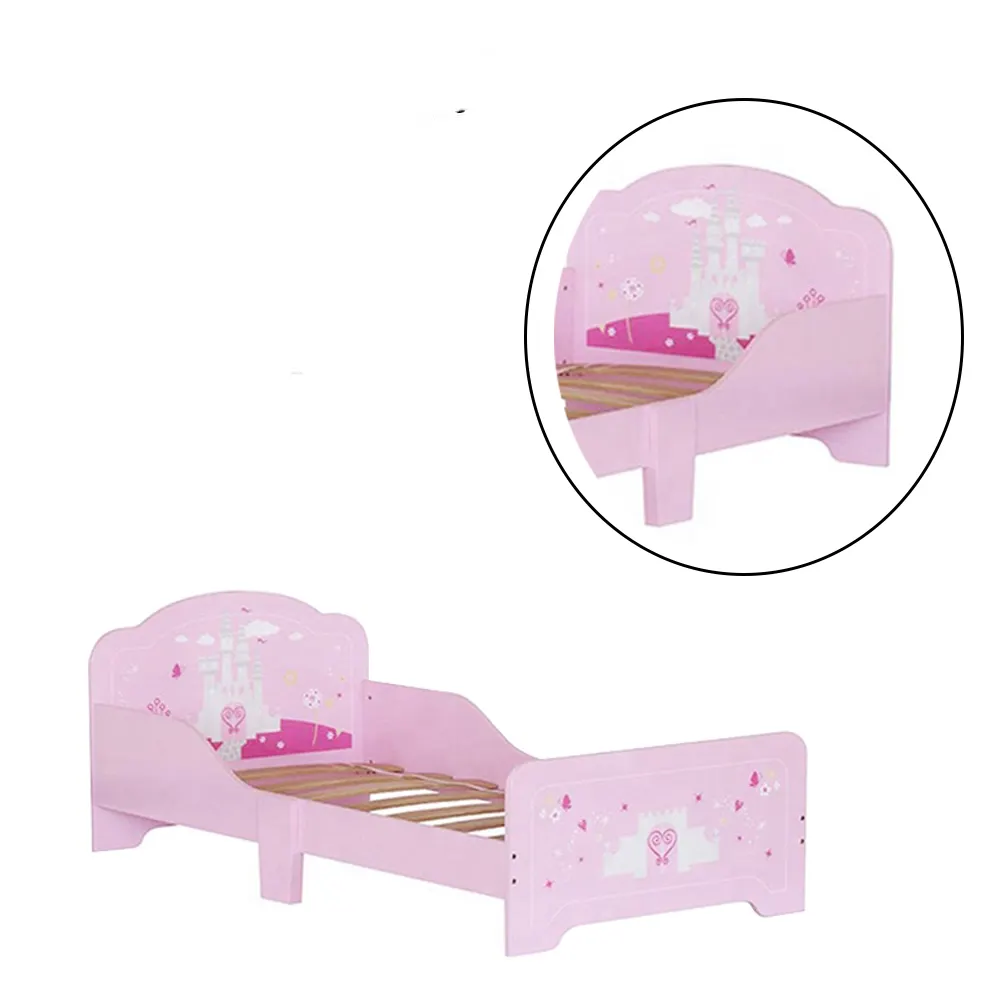 2023 Cute Wooden kids toddler bed 3 to 10 years old children cama montesori para nino pink Hot sale bed for baby 3 years