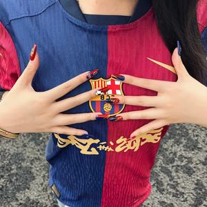 World Globe Cups Hecho a mano 10 piezas Prensa en las uñas Acrílico Uñas postizas Personalizado Venta al por mayor Fútbol Uñas hechas a mano personalizadas - Product Image 3