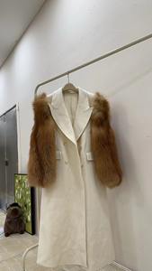 <span class=keywords><strong>Cappotto</strong></span> <span class=keywords><strong>di</strong></span> <span class=keywords><strong>pelliccia</strong></span> da donna alla moda in vera cashmere <span class=keywords><strong>con</strong></span> manica <span class=keywords><strong>di</strong></span> <span class=keywords><strong>pelliccia</strong></span> - Product Image 2