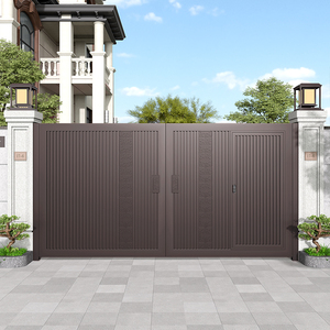 <span class=keywords><strong>Porte</strong></span> électrique en aluminium de nouveau Style chinois pour Villa Maison extérieure et cour Portes de garage coulissantes automatiques push-pull - Product Image 4