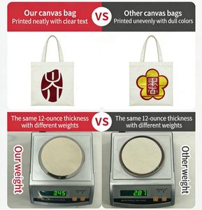 Sacs en tissu réutilisables légers et de taille moyenne avec impression de logo personnalisé, sacs fourre-tout en coton économiques pour les courses - Product Image 3