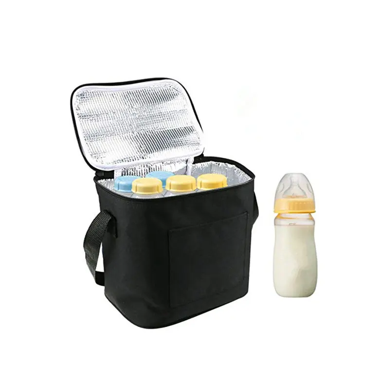 स्तनपान के लिए थोक सिंगल फीड बॉटम क्लच आइस इंसुलेटेड वॉटर प्रूफ ब्रेस्ट मिल्क बोतल कूलर बैग