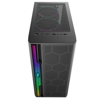 SAMA ARGB-funda de pc a rayas de vidrio templado, funda de ordenador para videojuegos OEM, LOGO ARGB personalizado