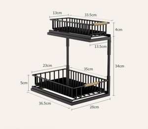 Mueble de Cocina Moderno de Madera Maciza, Multifuncional, con Estantes Duraderos y Cesta para Condimentos - Product Image 1