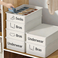 Boîte de rangement multifonctionnelle et multi-sections en plastique PP transparent, écologique et peu encombrante, pour bijoux, chaussettes, soutiens-gorge, portable