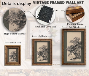 Quadro con schizzo di albero di quercia vintage, decorazione da parete Dark Academia, campioni OEM ODM pronti in mezza giornata - Product Image 2