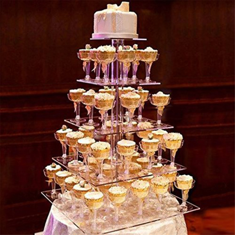 または 7 Tier Squareウェディングアクリルカップケーキスタンドツリータワーカップケーキ表示 並行輸入 このスタン
