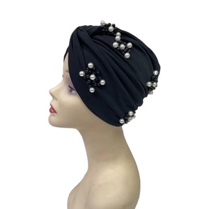 MH-1211 femmes musulman mode élastique Turban islamique Hijab Bonnet indien perles affaires sport pêche approprié élégant - Product Image 1